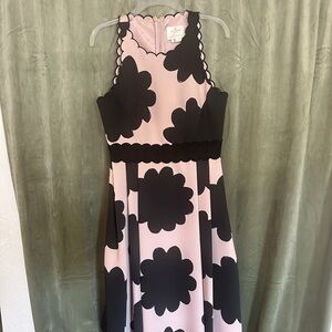 Kate Spade Fit and Flare Dress Pink and Black Flowers Size 6